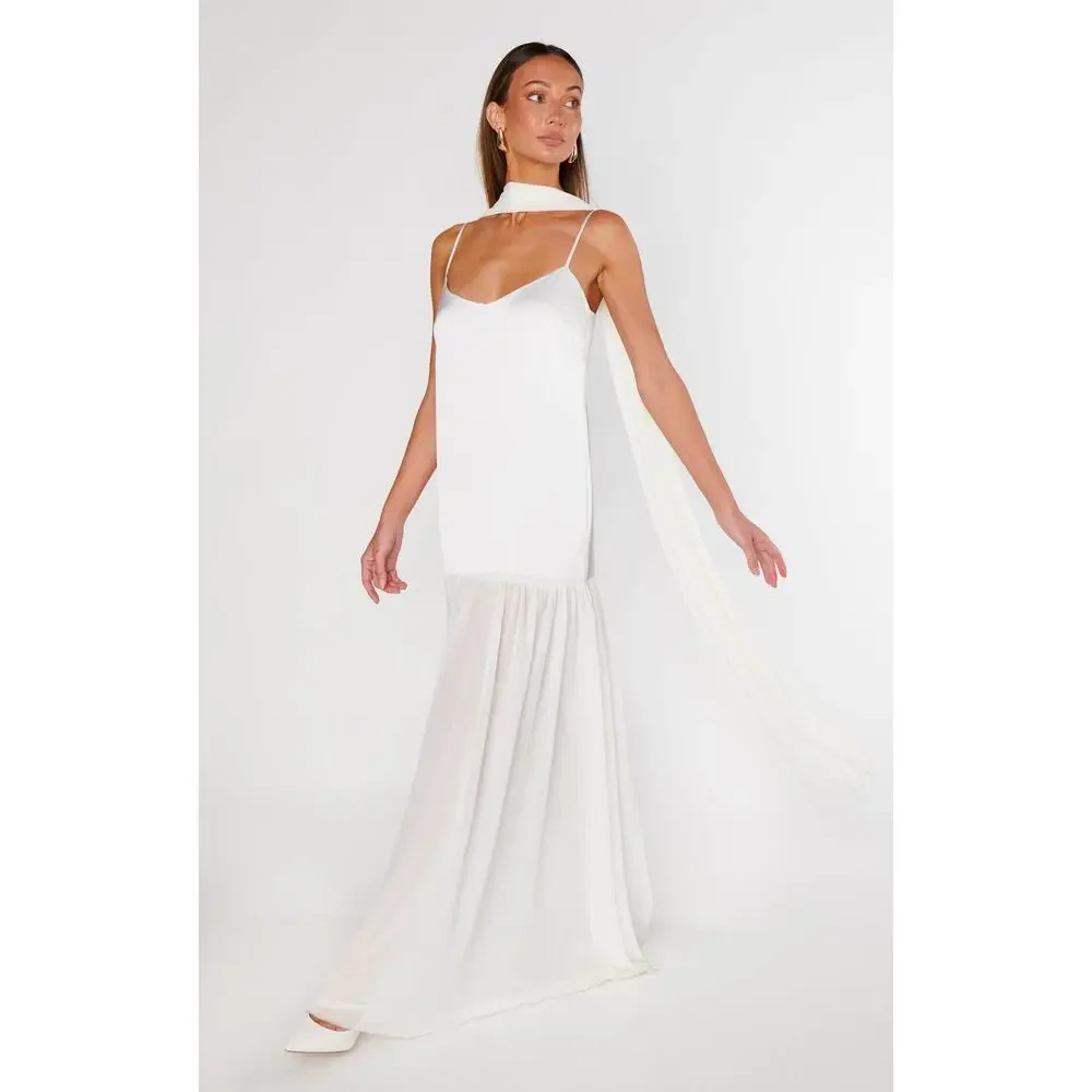 Show Me Your Mumu Dalia Maxi Dress in Ivory Luxe Satin S - Picture 6 of 6